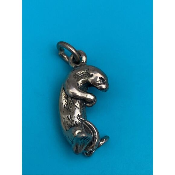 .925 Otter Sterling Silver Jewelry Charm #water - Picture 2 of 4